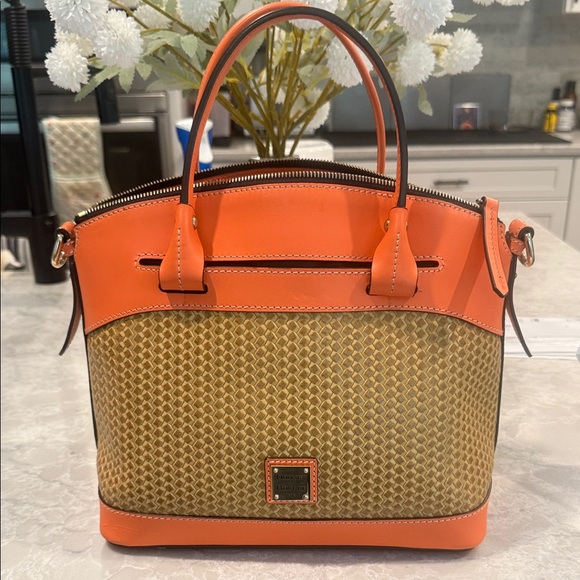 Dooney & Bourke Handbags - Dooney & Bourke Coral Beacon Woven Domed Satchel